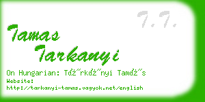 tamas tarkanyi business card